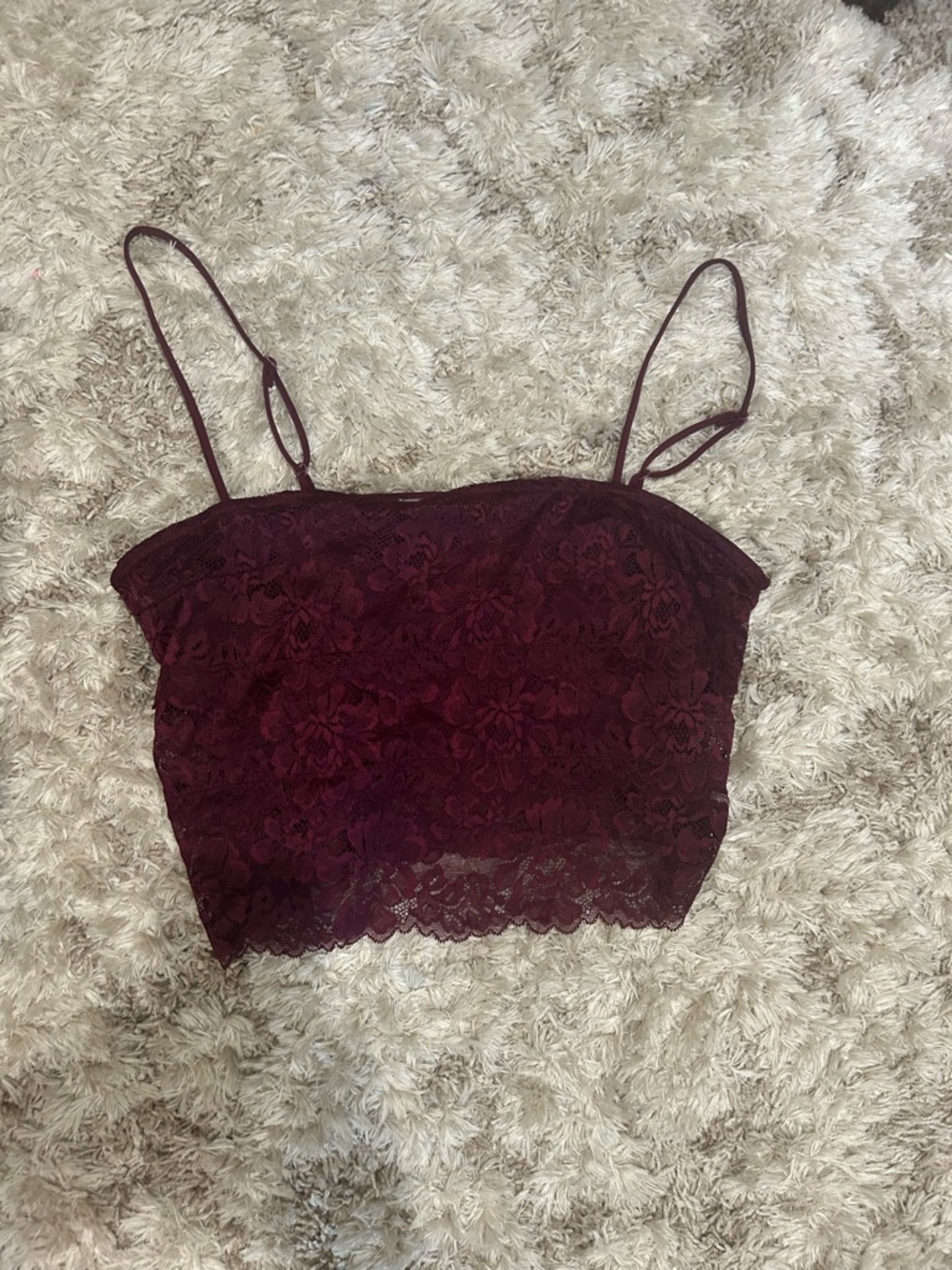 Altar'd State Burgundy Floral Lace Camisole